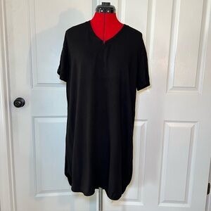 Bella Dahl Black Short Sleeve Rayon Shift Dress Large